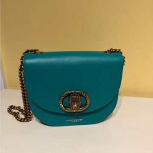 Kurt Geiger Turquoise Crossbody Bag with Gold Chain